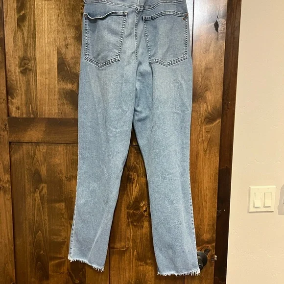 Madewell the perfect vintage straight leg light wash cropped 31 raw hem - Picture 9 of 13